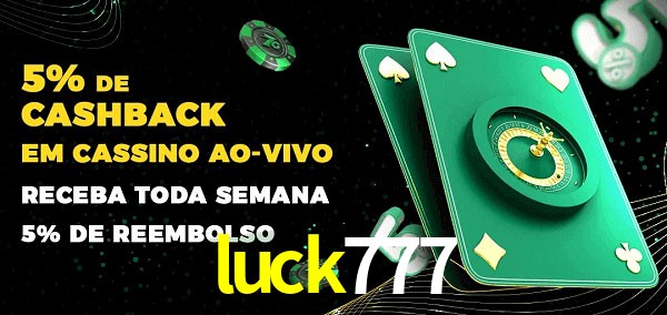 Promoções do cassino ao Vivo luck777